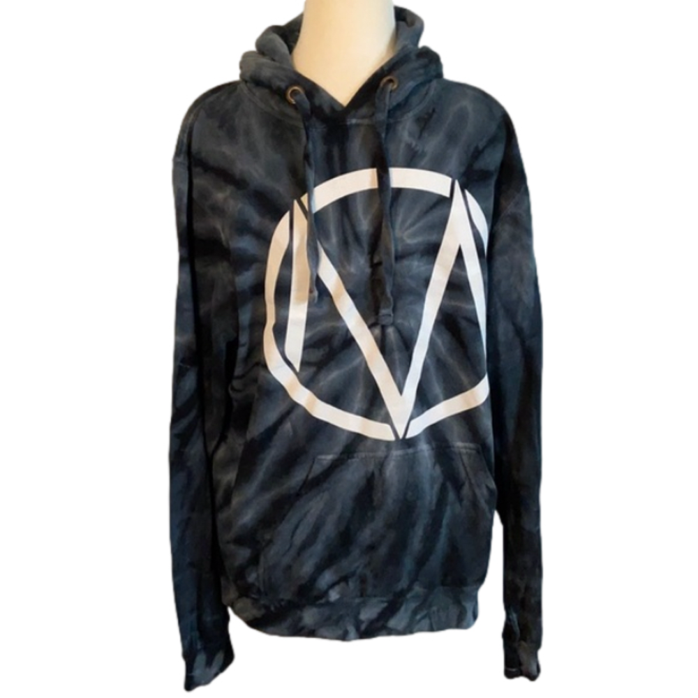 Tie Dye Hoodie Unisex M Blue Long Sleeve